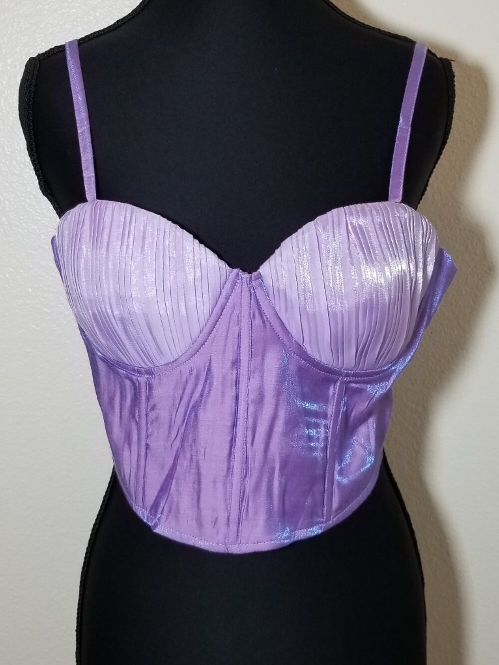 Cherry Mellow Womens M Purple Bustier Corset Crop Top Fairy Romantic Biker NWOT